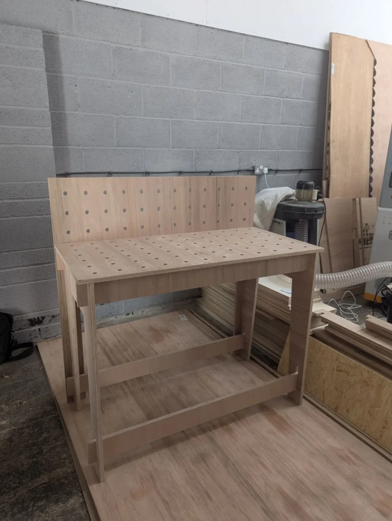 collapsible multi functional table cnc cut and hand finished in Bristol