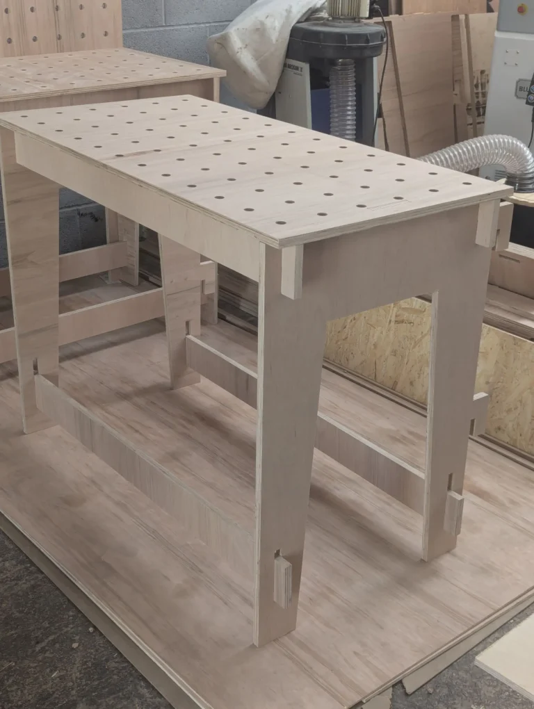 collapsible multi functional table cnc cut and hand finished in Bristol