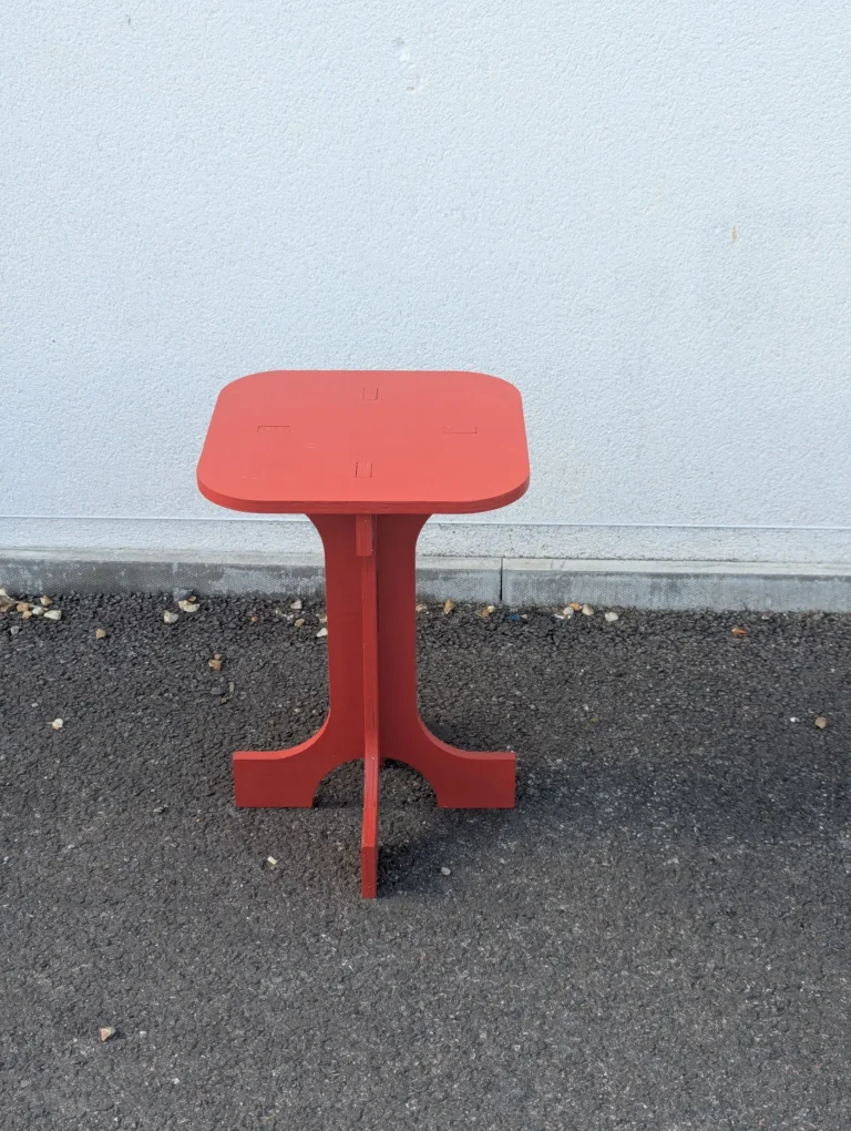 Multi-coloured collapsible multi functional table cnc cut and hand finished in Bristol