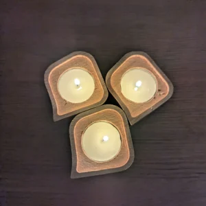 Tea light holder from sustainable material